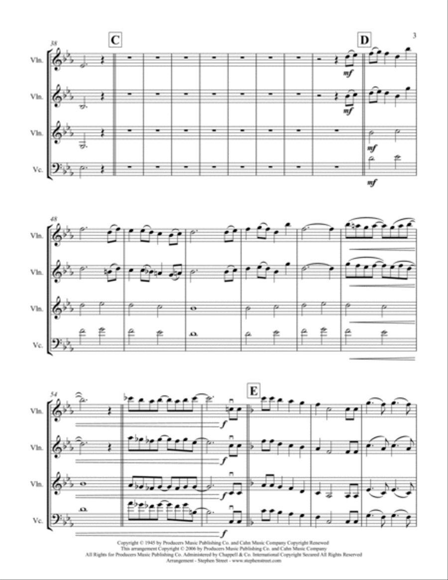 Let It Snow! Let It Snow! Let It Snow! String Quartet scores gallery preview page 3