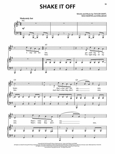 Taylor Swift - Original Keys for Singers by Taylor Swift Voice - Sheet Music