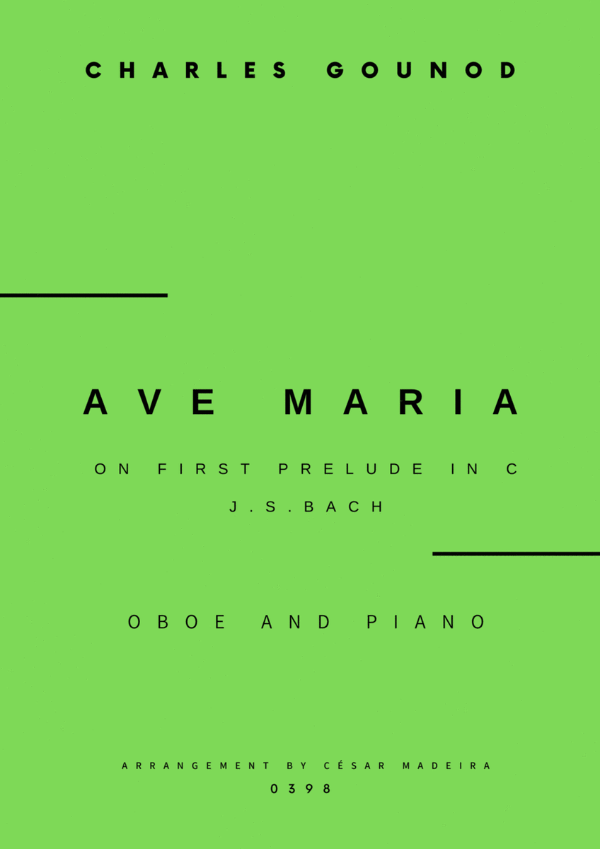 Ave Maria by Bach/Gounod - Oboe and Piano (Full Score and Parts) image number null