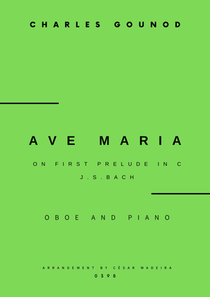 Book cover for Ave Maria by Bach/Gounod - Oboe and Piano (Full Score and Parts)