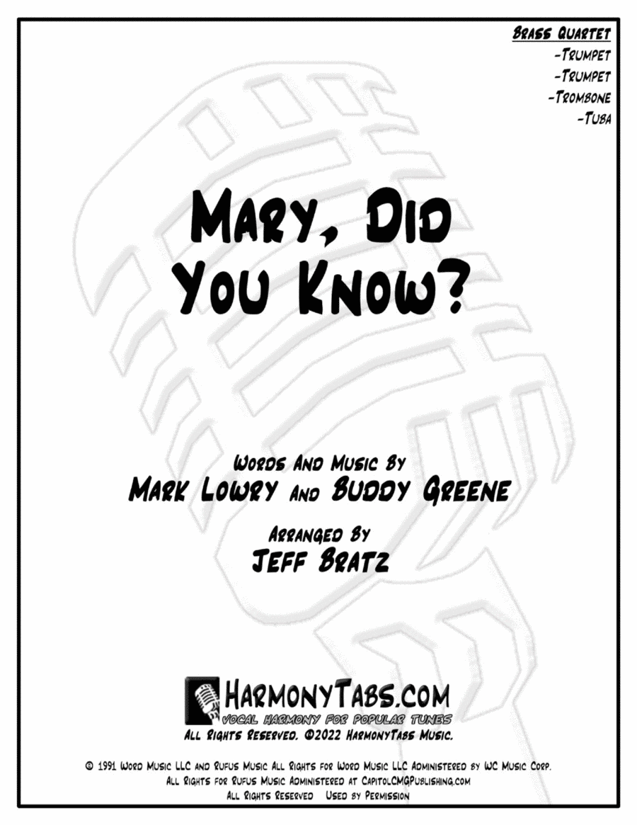 Mary, Did You Know? Trombone scores gallery preview page 1