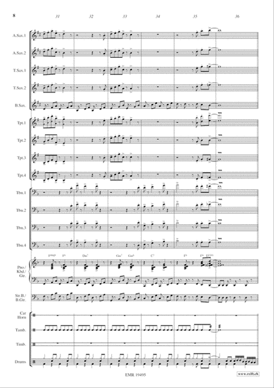 Cha Cha Slide Big Band scores gallery preview page 9