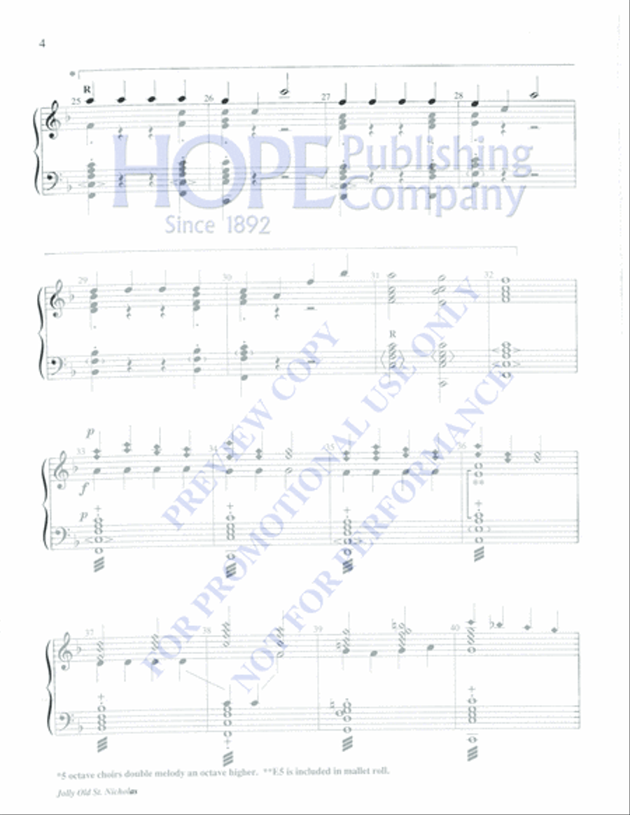 Jolly Old St. Nicholas Handbell 5-Octaves scores gallery preview page 4