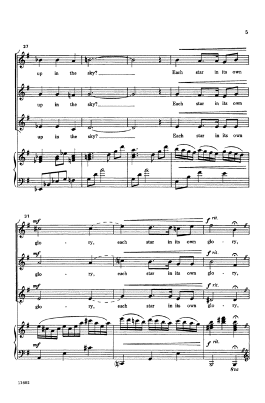 What Do the Stars Do? Choir scores gallery preview page 4