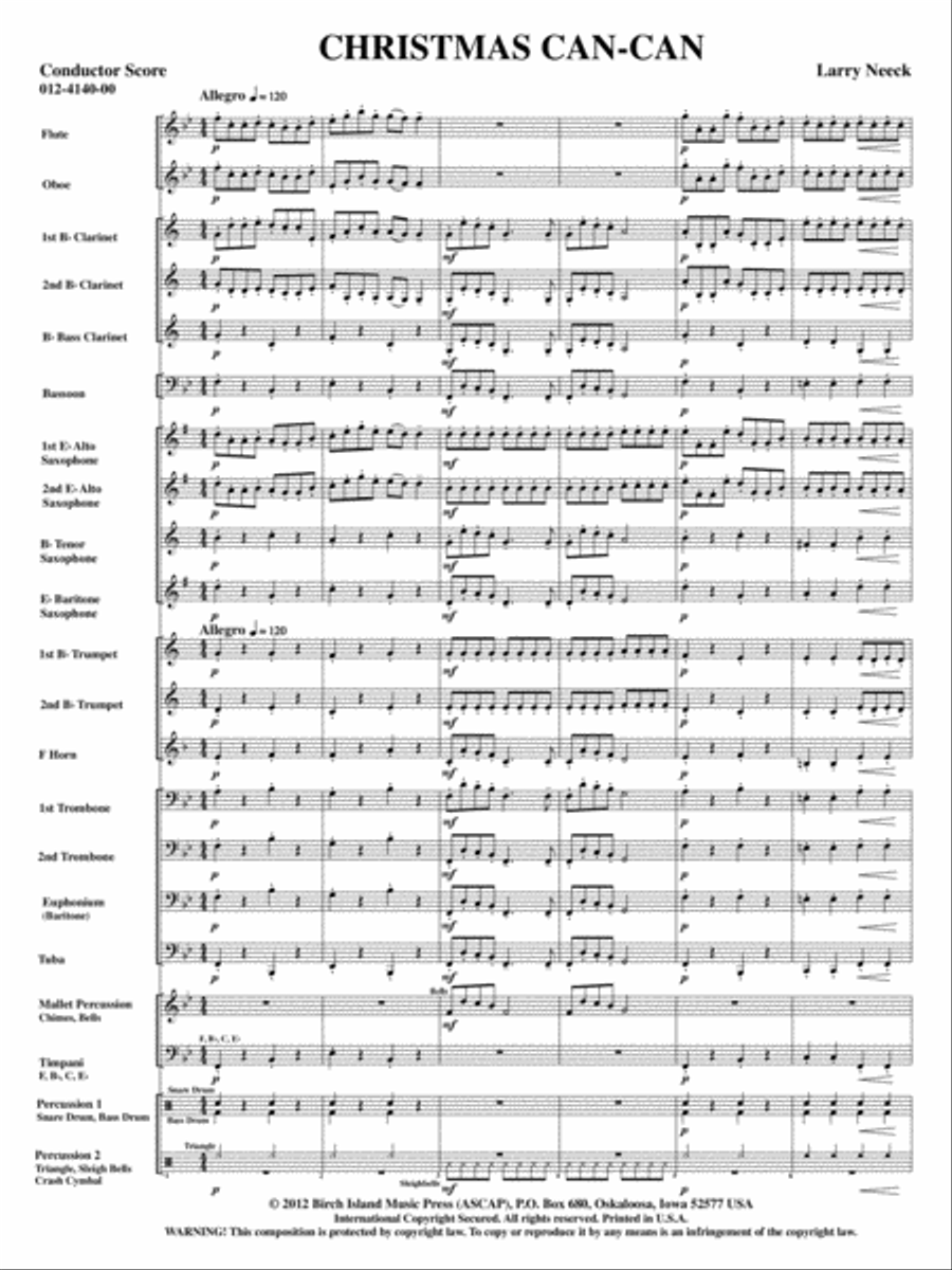 Christmas Can-Can Christmas Can-Can Concert Band scores gallery preview page 2