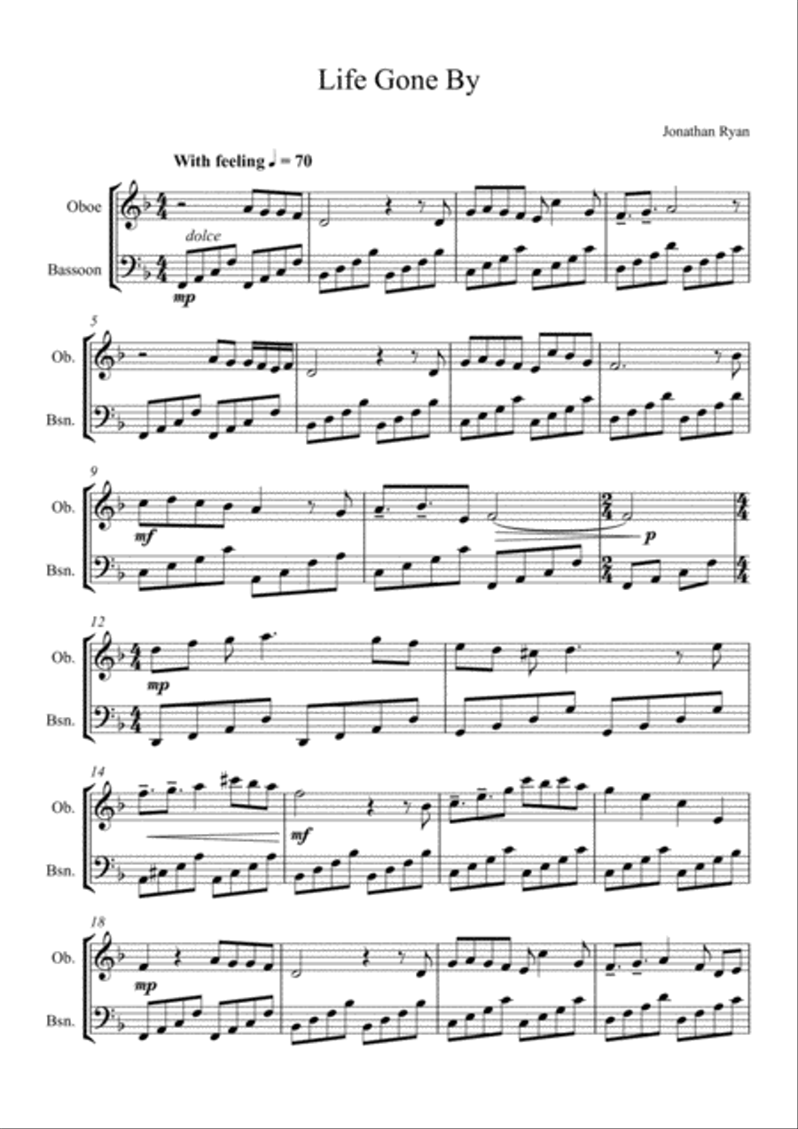 Life Gone By (For Oboe and Bassoon duet) Woodwind Duet scores gallery preview page 2
