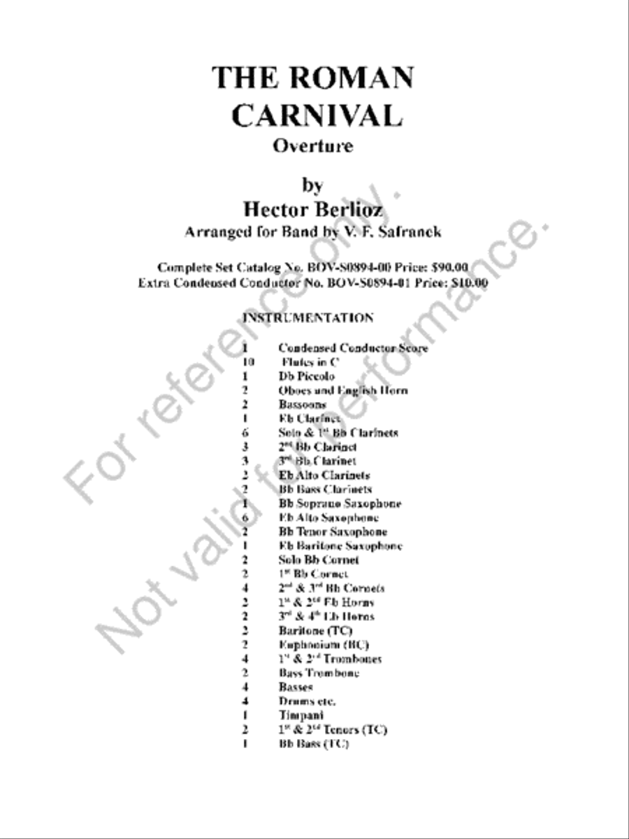 Roman Carnival Concert Band scores gallery preview page 2
