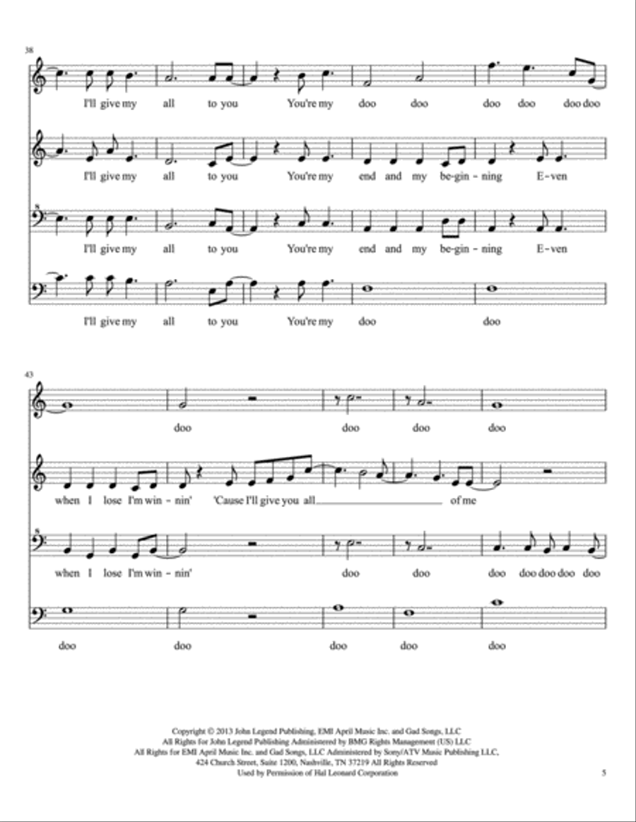 All Of Me 4-Part scores gallery preview page 5