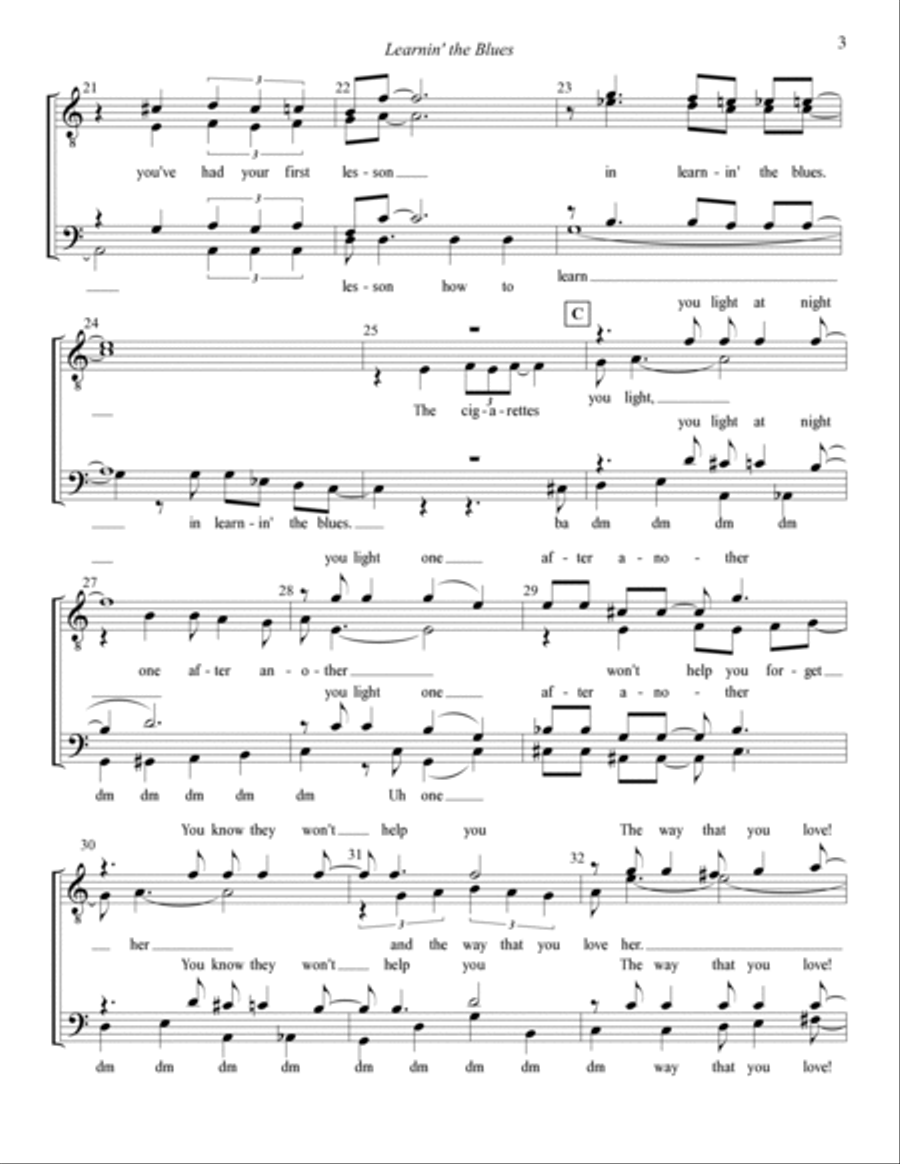 Learnin' The Blues TTBB scores gallery preview page 3
