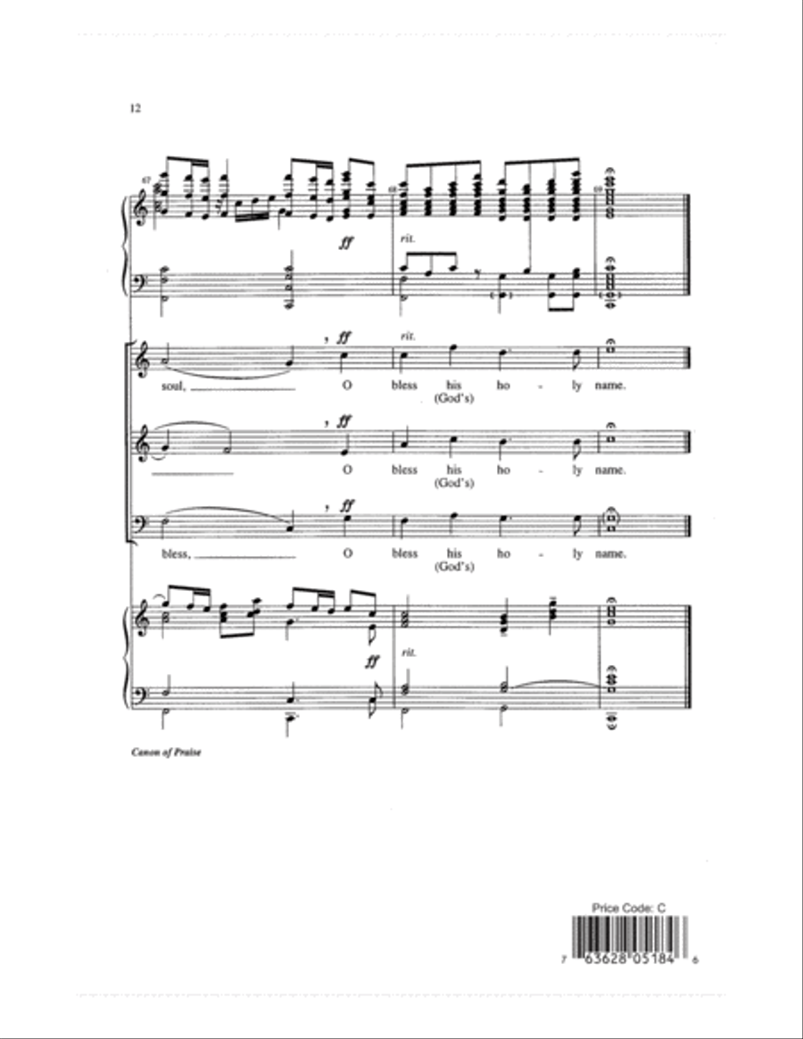 Canon of Praise Canon of Praise 3-Part scores gallery preview page 12