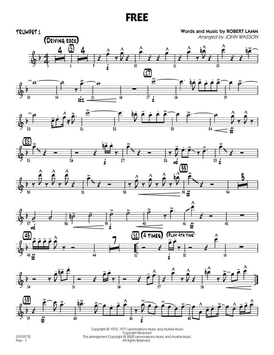 Free - Trumpet 1 Jazz Ensemble scores gallery preview page 1
