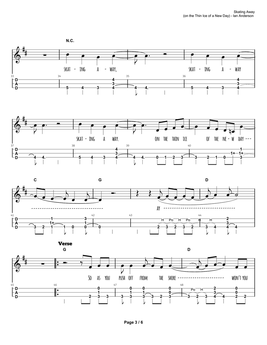 Skating Away (on The Thin Ice Of A New Day) Dulcimer scores gallery preview page 4