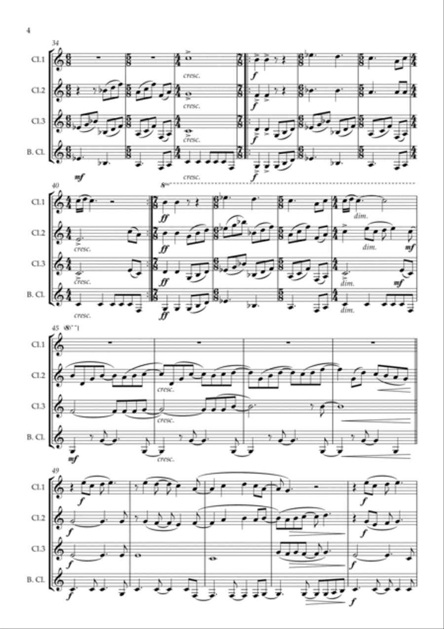 Here Comes The Sun Clarinet Quartet scores gallery preview page 5