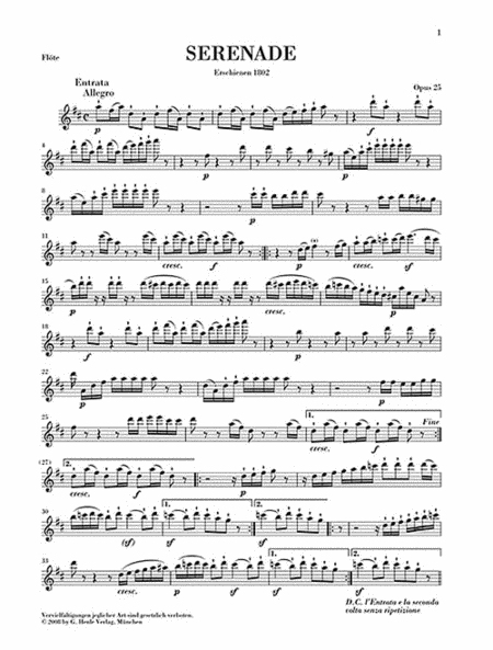 Serenade for Flute, Violin and Viola in D Major, Op. 25