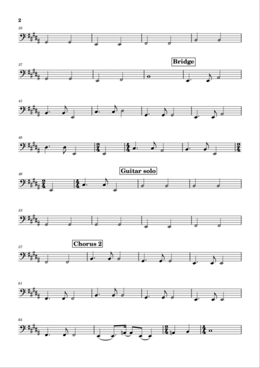Making Love Out Of Nothing At All Bass Guitar scores gallery preview page 2