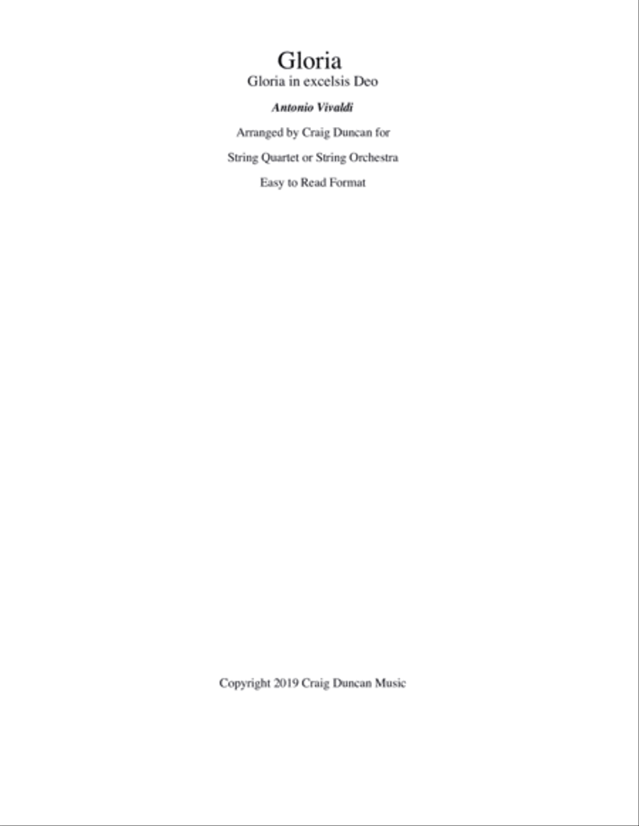 Gloria Vivaldi String Orchestra scores gallery preview page 1