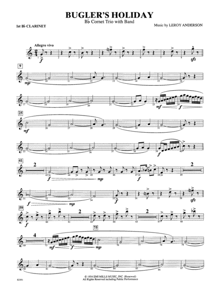 Bugler's Holiday (with Cornet Trio): 1st B-flat Clarinet