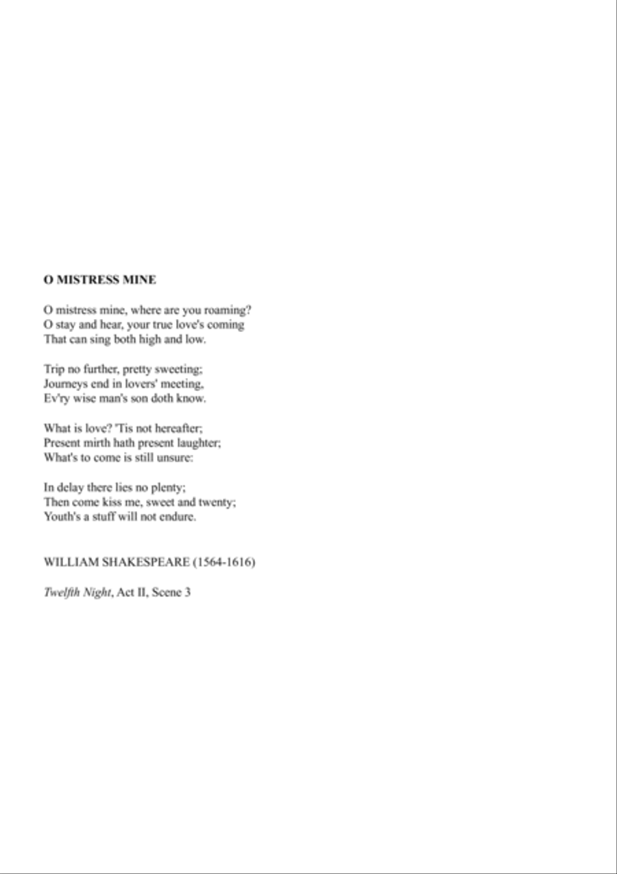O Mistress Mine Voice scores gallery preview page 2