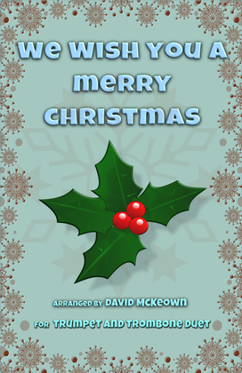 Book cover for We Wish You a Merry Christmas, Jazz Style, for Trumpet and Trombone Duet