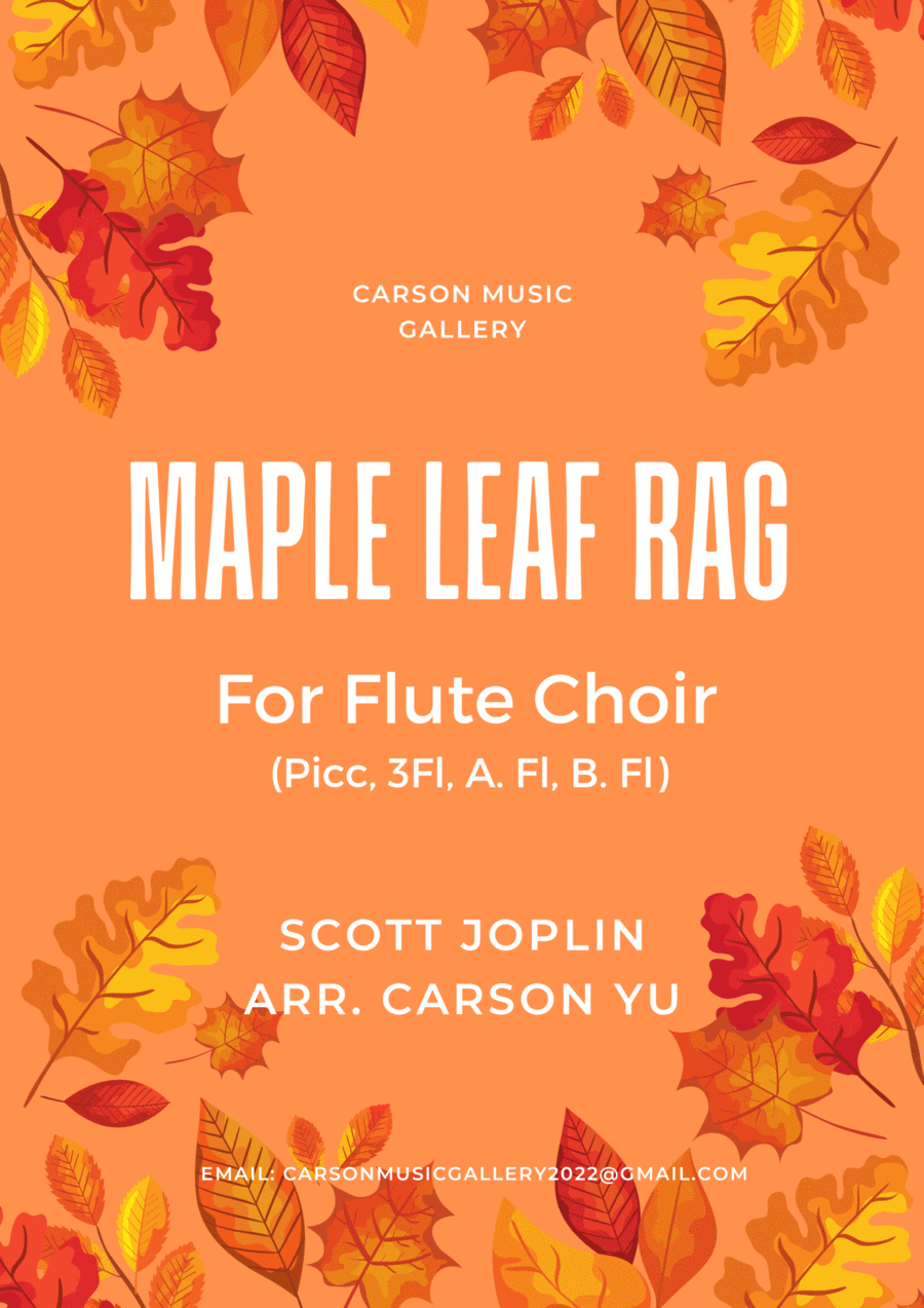 Maple Leaf Rag - for Flute Choir (Picc., 3C, A.Fl, B.Fl) arr. Carson Yu Flute Choir scores gallery preview page 1