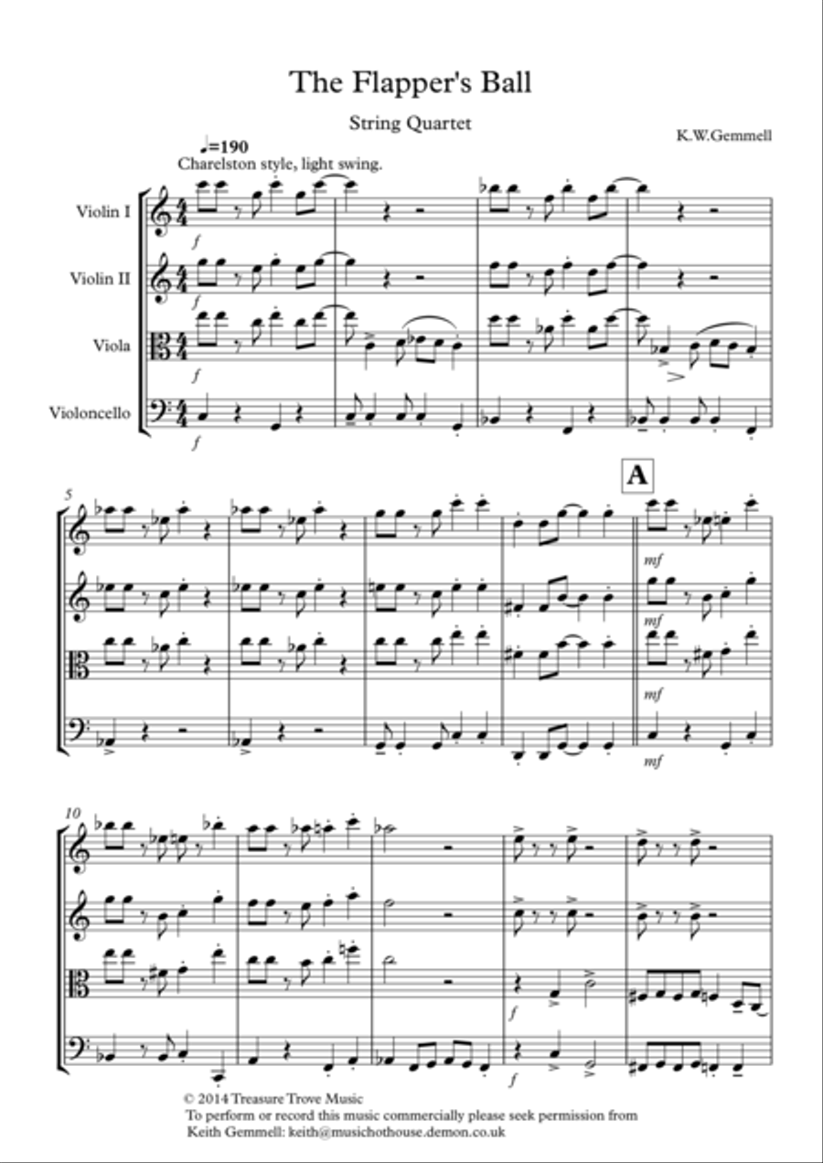 The Flapper's Ball (1920s style): String Quartet String Quartet scores gallery preview page 1