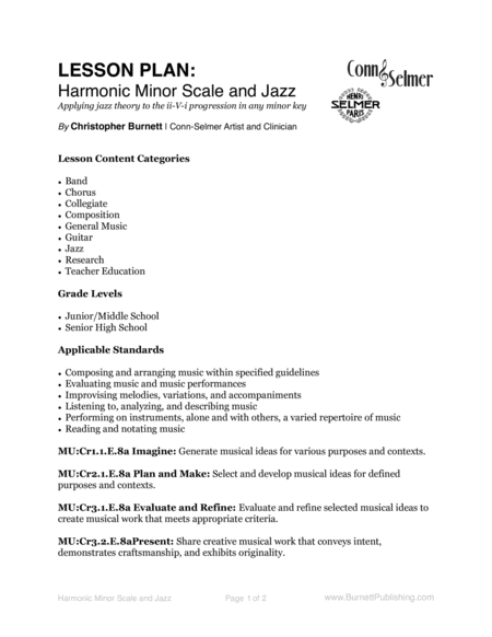 Harmonic Minor Scale and Jazz - Applying jazz theory to the ii-V-i progression in any minor key