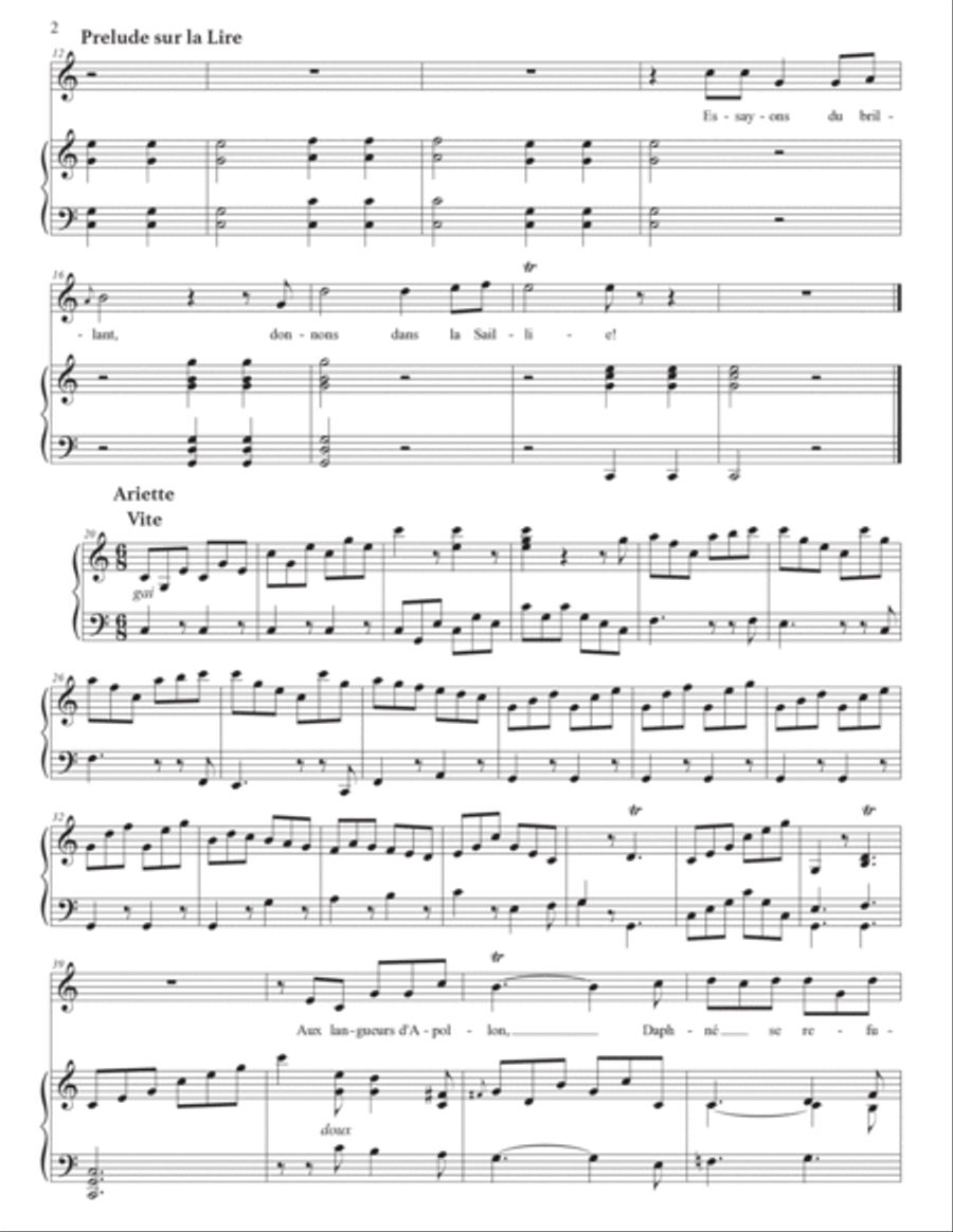 RAMEAU: Aux langueurs d’Apollon (transposed to C major) Voice scores gallery preview page 3