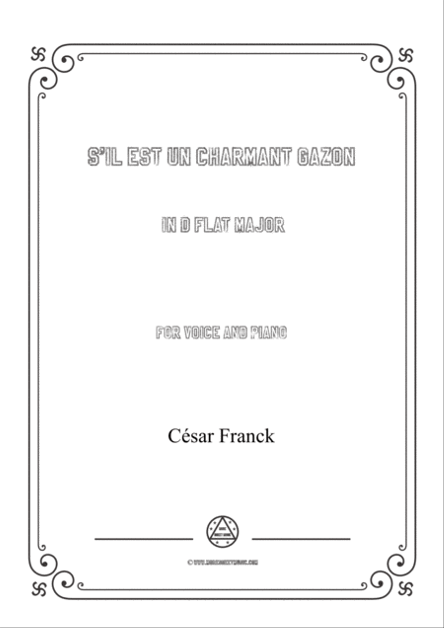 Franck-S'il est un charmant gazon in D flat Major,for voice and piano Voice Solo scores gallery preview page 1