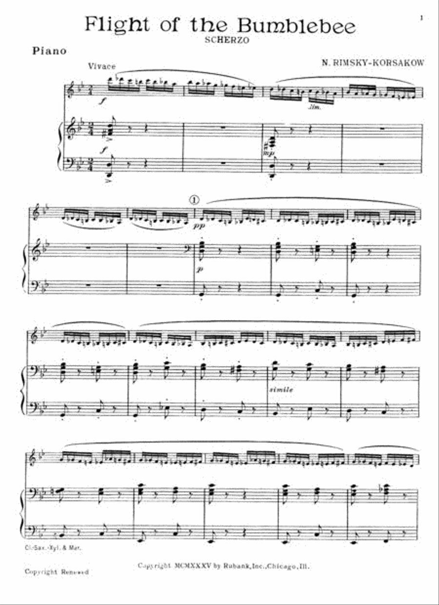 The Flight of the Bumblebee Clarinet Solo scores gallery preview page 2