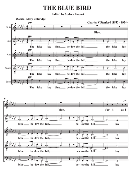 The Blue Bird A Cappella SATB +Sop Solo image number null