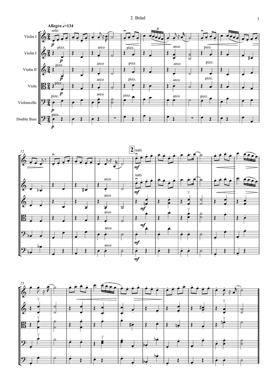 Bartok Romanian Dances String Orchestra scores gallery preview page 3