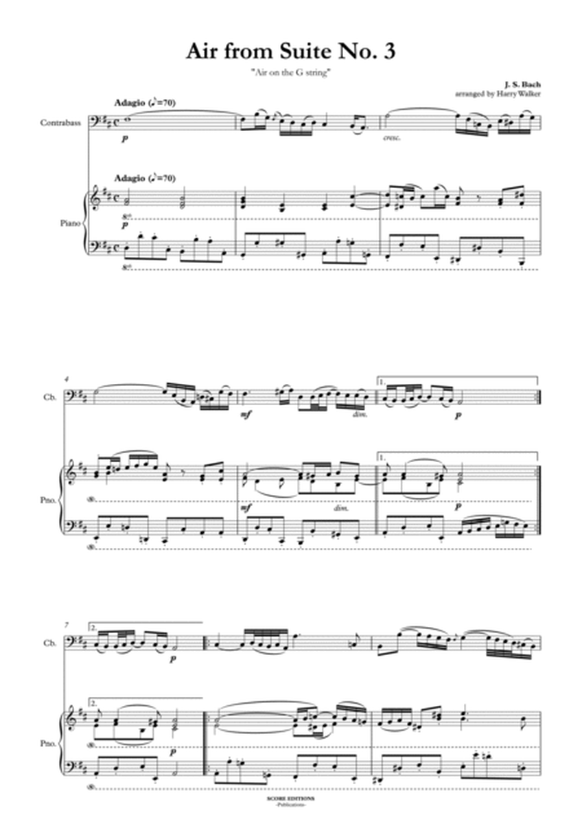 Bach Air from Suite No.3 (for Contrabass and Piano) image number null