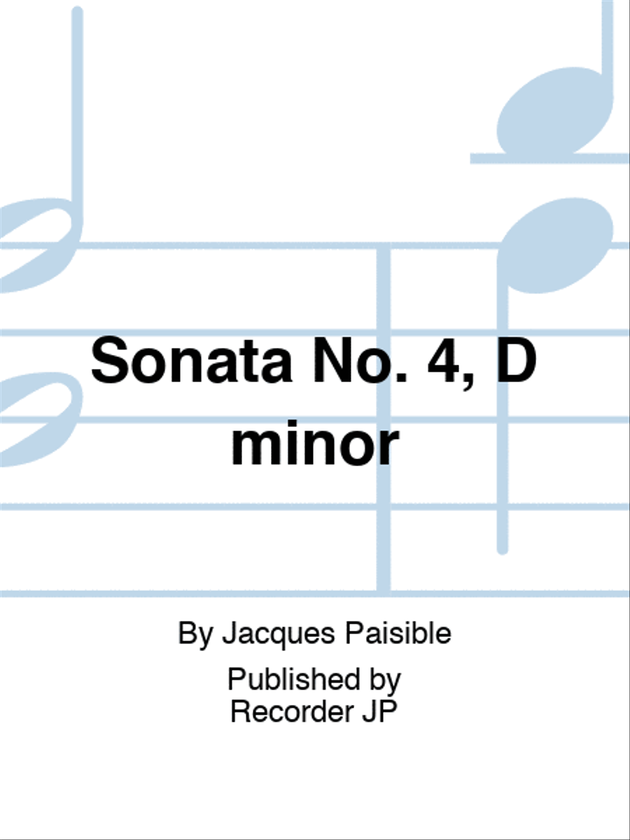 Sonata No. 4, D minor Alto Recorder scores gallery preview page 1