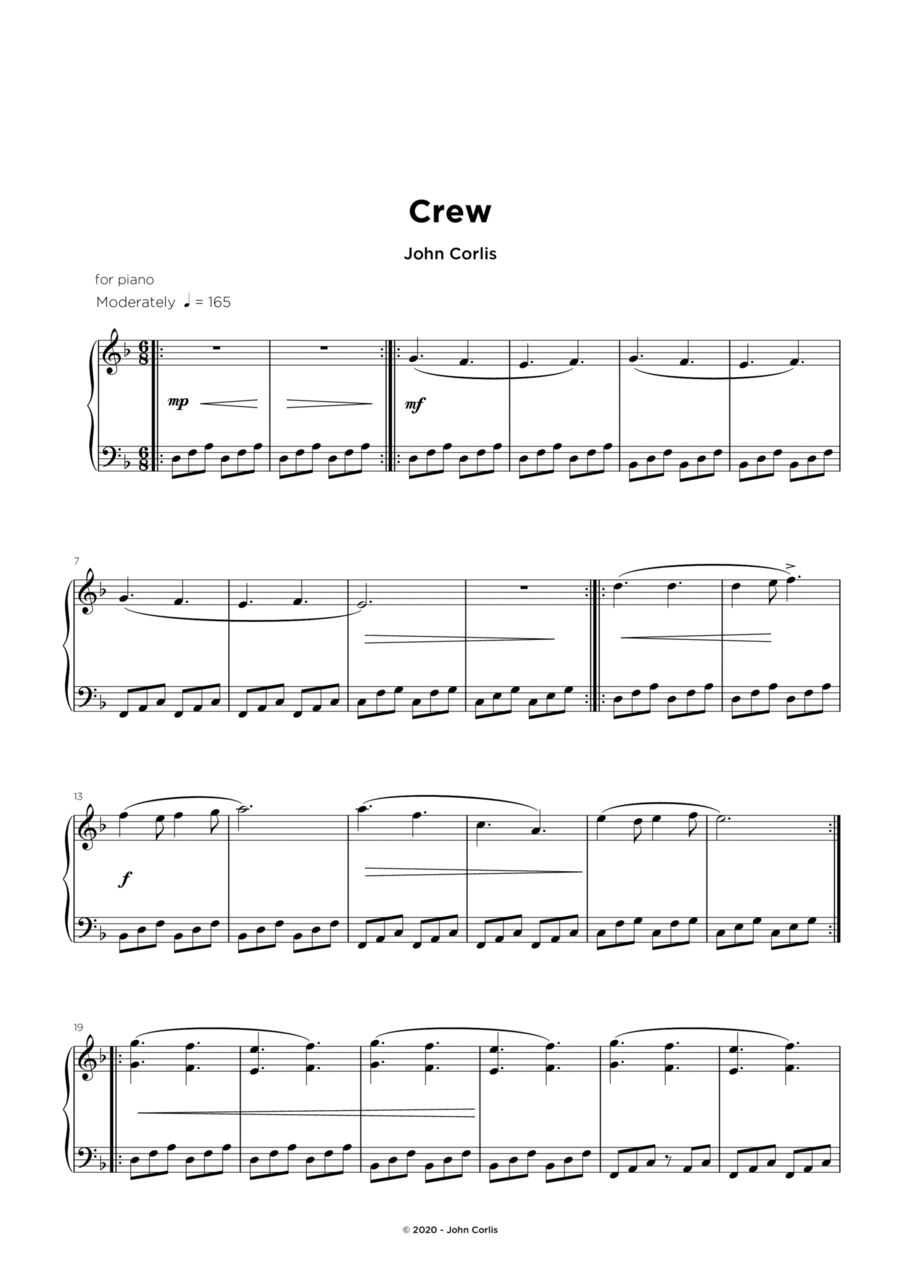 Crew Piano Solo scores gallery preview page 1