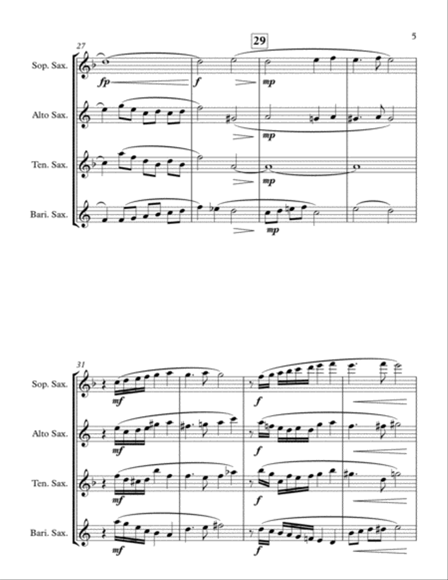 My Funny Valentine My Funny Valentine Saxophone Quartet scores gallery preview page 5
