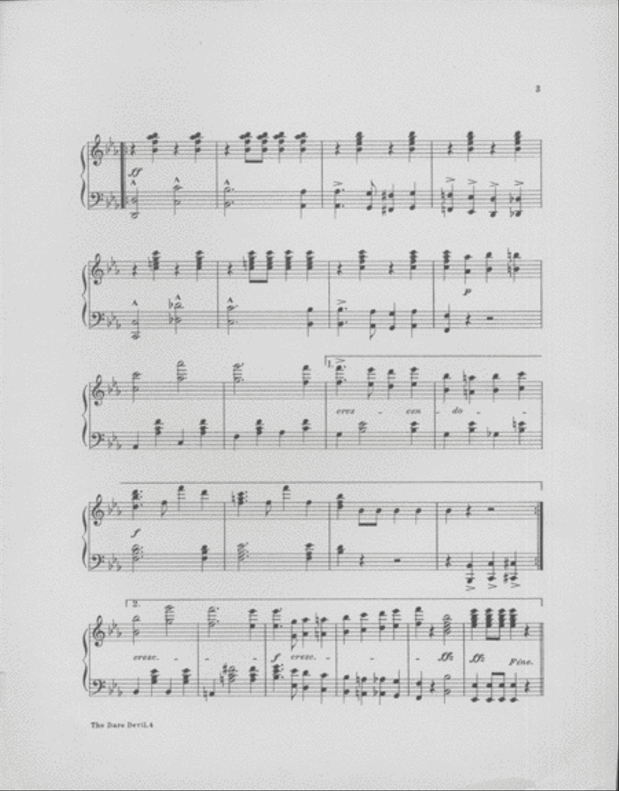 The Dare Devil March Piano Solo scores gallery preview page 3