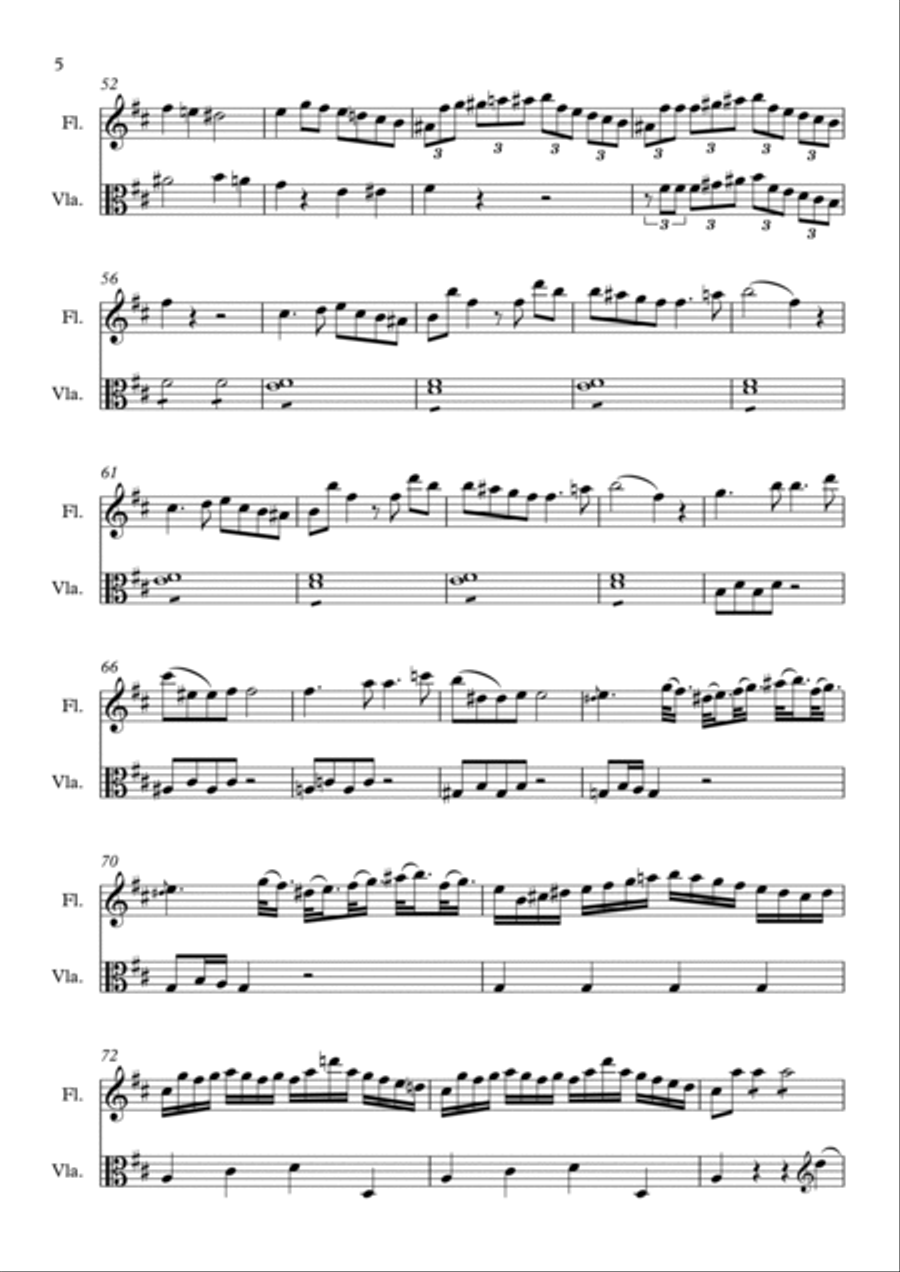 Six Duos Concertantes for Flute and Viola - Tutti Flute scores gallery preview page 6