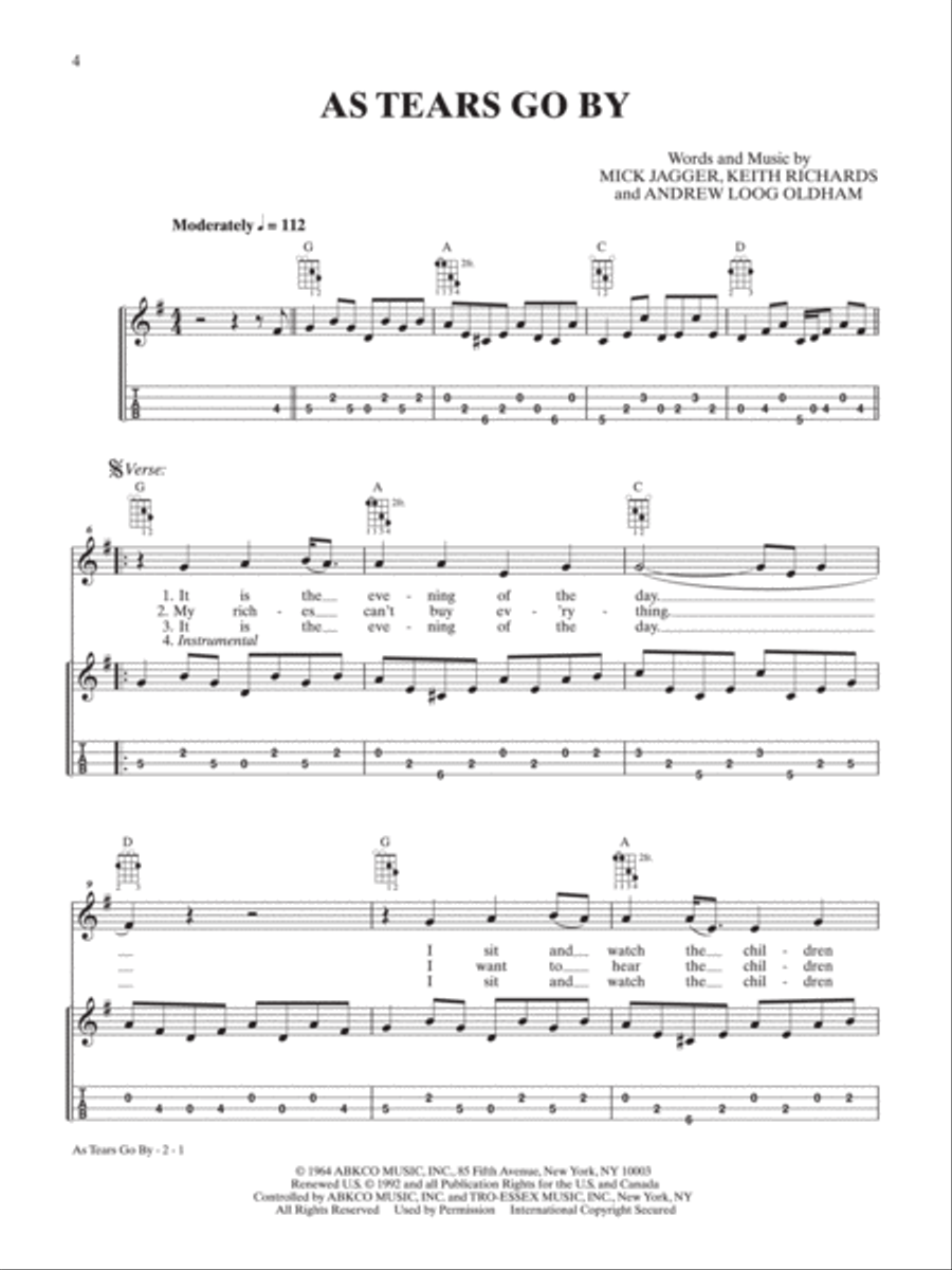 As Tears Go By Mandolin scores gallery preview page 1