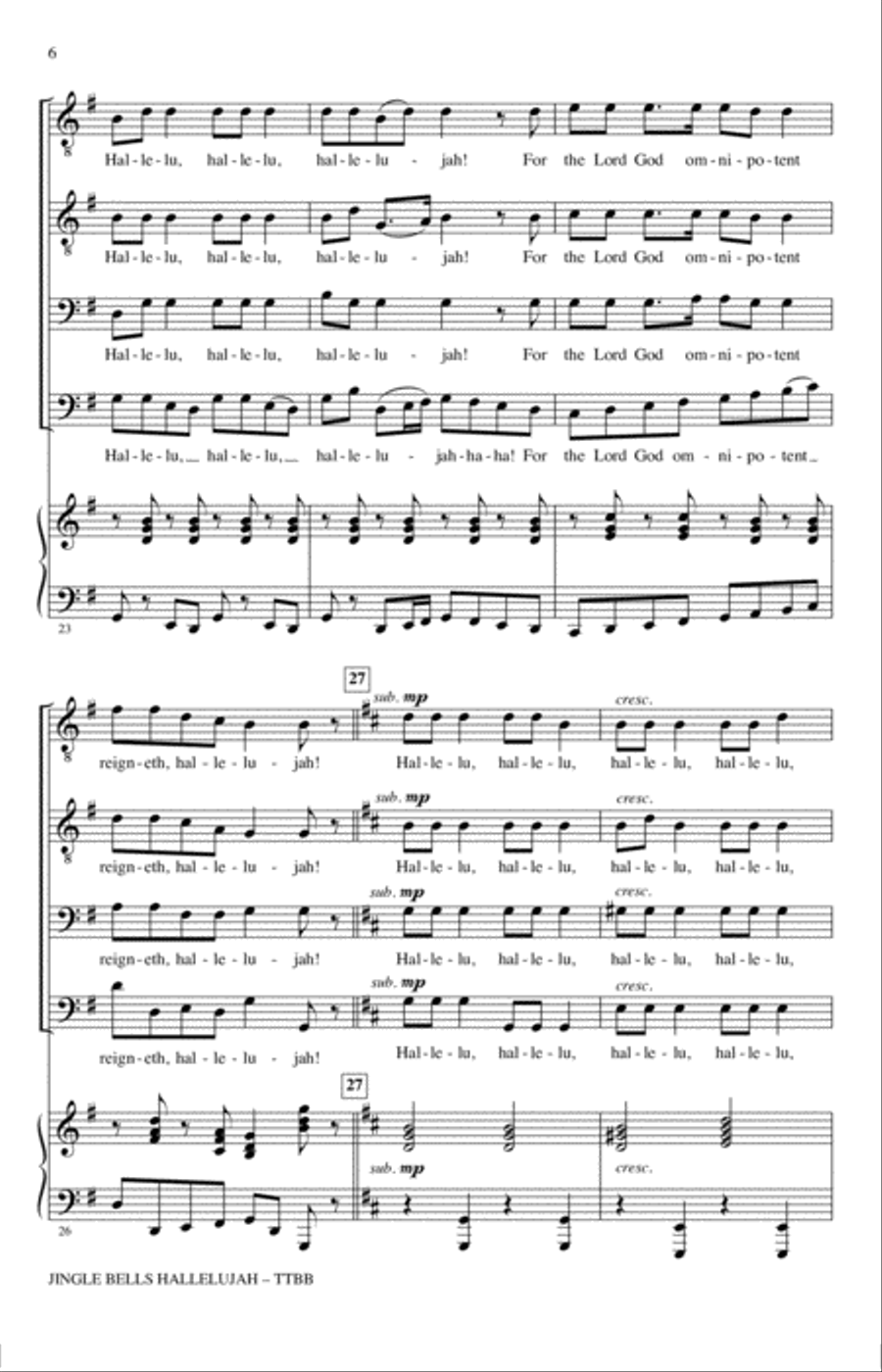 Hallelujah Chorus Hallelujah Chorus TTBB scores gallery preview page 4