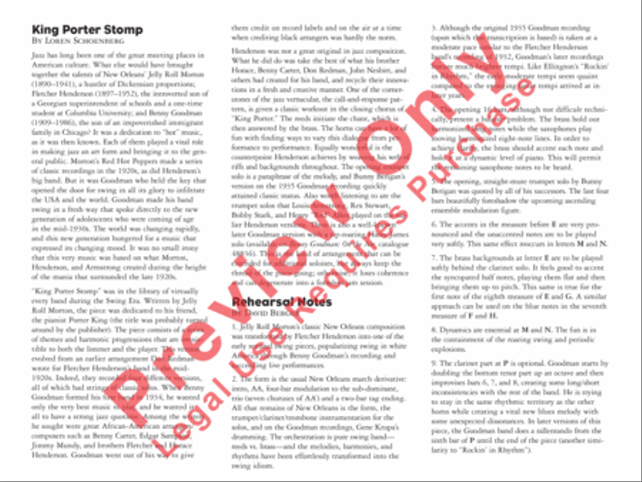 King Porter Stomp Jazz Ensemble scores gallery preview page 6