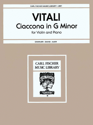 Book cover for Ciaccona in G Minor