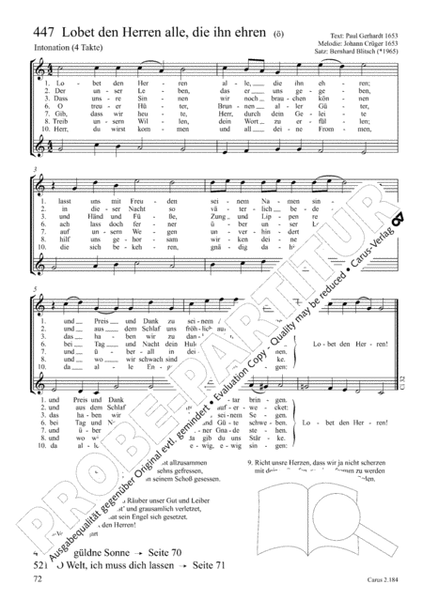 Chorbuch zum EG: K/F (ab 10 Ex)