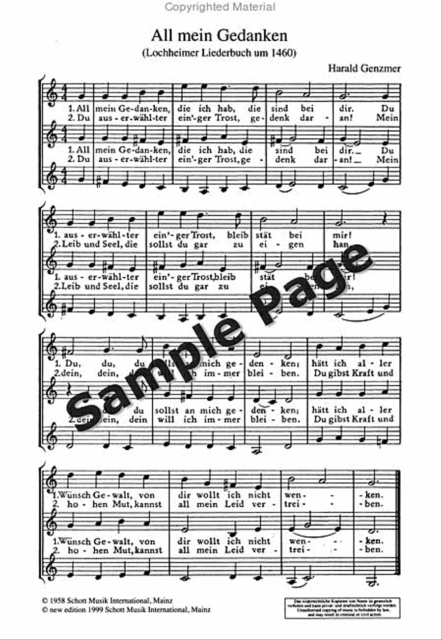 Genzmer H Alte Volkslieder I Neuen S tze Women's Choir scores gallery preview page 6