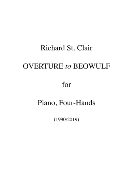 OVERTURE to BEOWULF for Piano, Four-Hands image number null