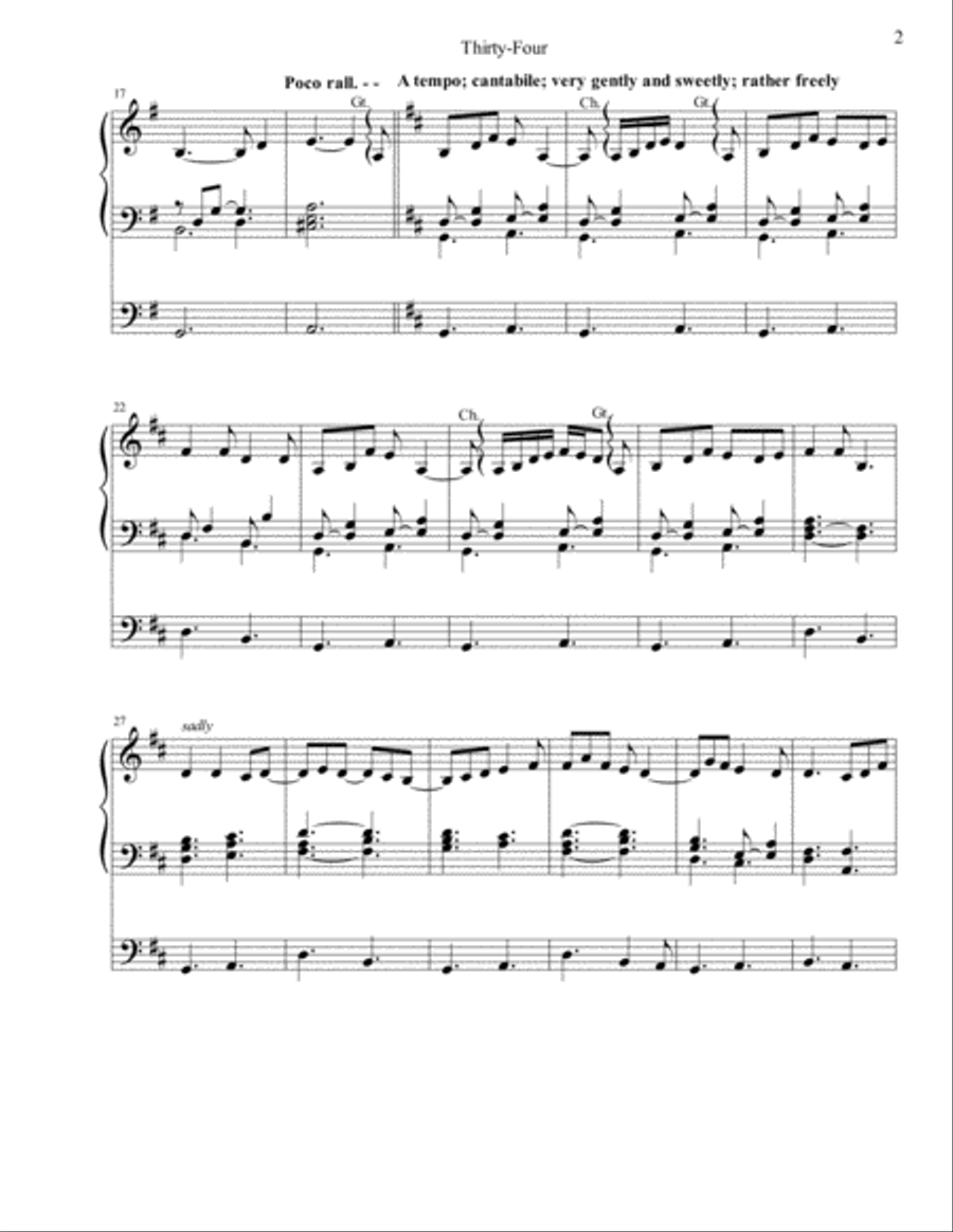 Thirty-Four (Song without Words) (for Organ) image number null