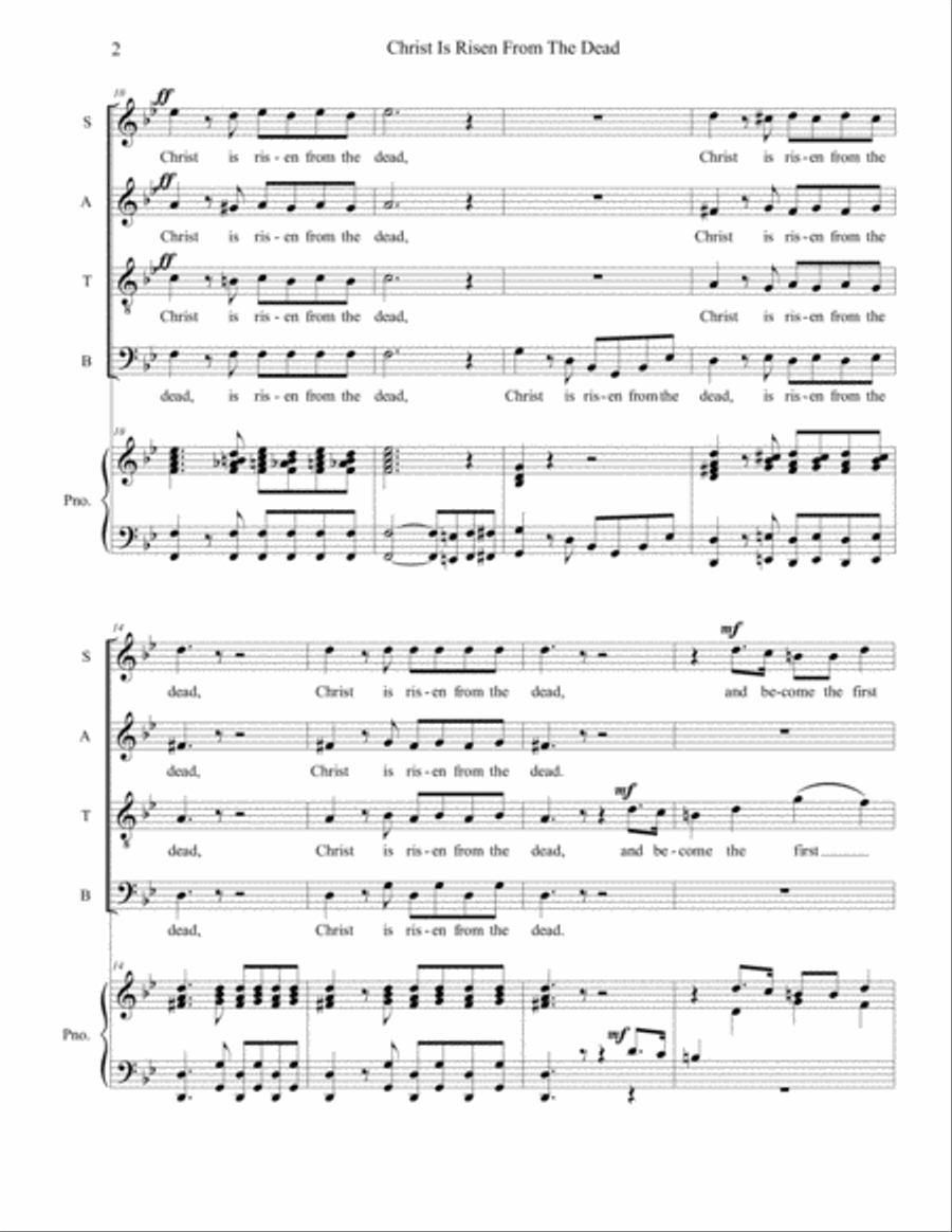 Christ Is Risen From The Dead - Easter Anthem 4-Part scores gallery preview page 2