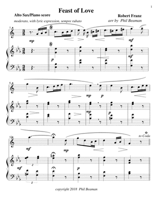 Feast of Love - Alto Sax/Piano