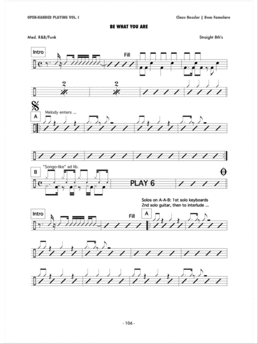 Open-Handed Playing, Volume 1 Drum Set scores gallery preview page 10