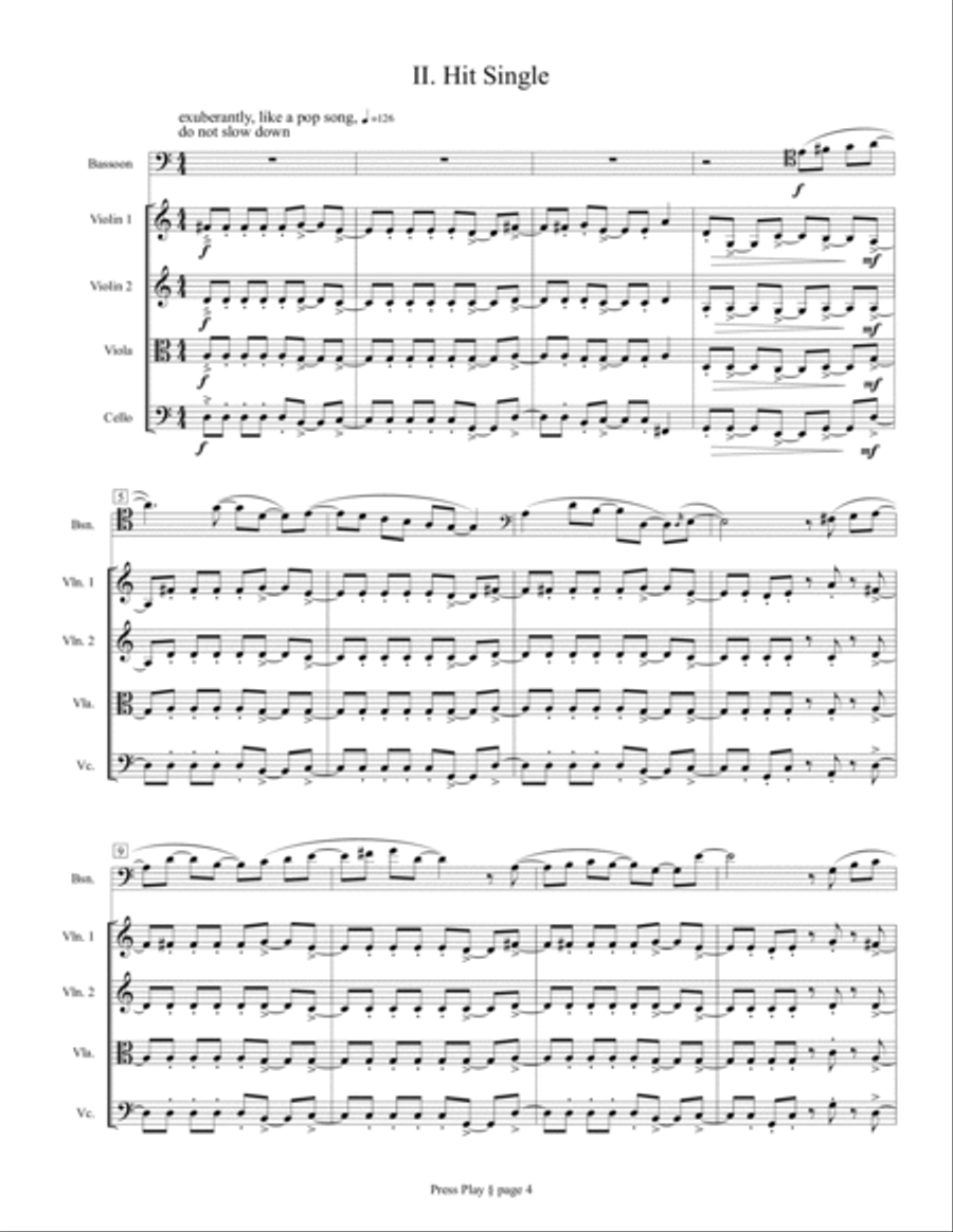 Press Play Chamber Orchestra scores gallery preview page 6