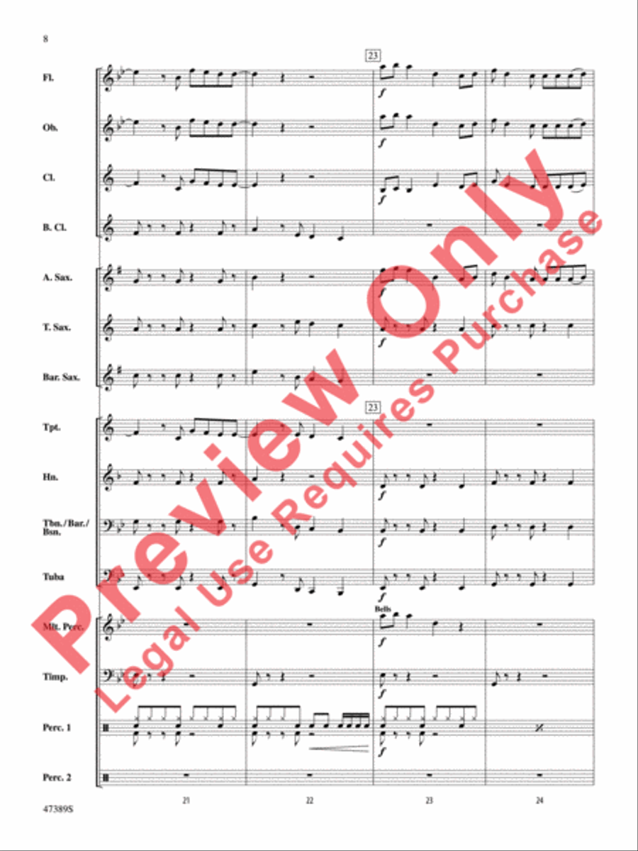 Over My Head Concert Band scores gallery preview page 9